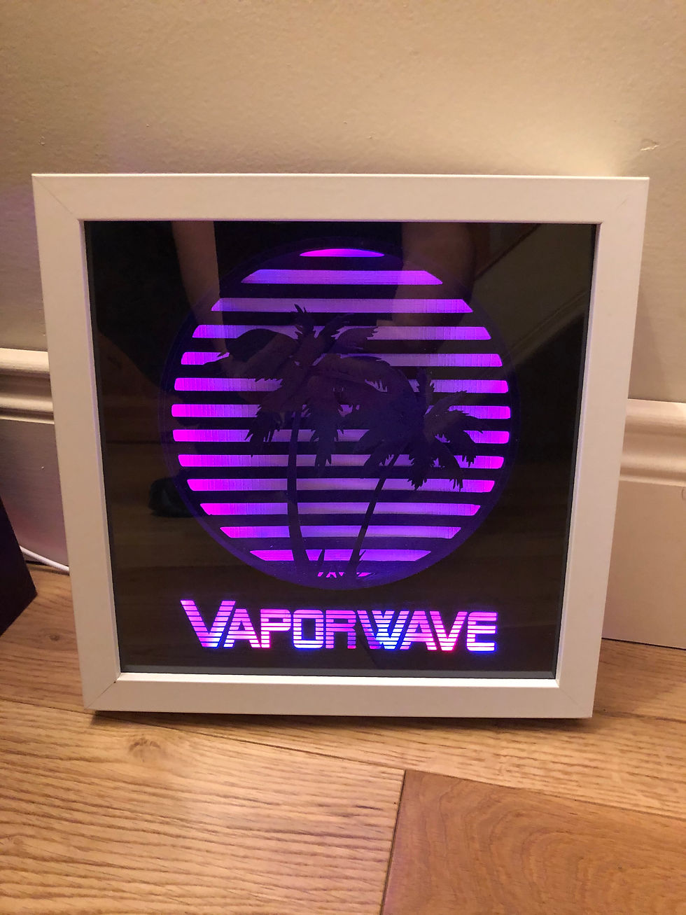 Thumbnail: €5.50 - Vapowave - 3D Paper Cut Template Light Box SVG