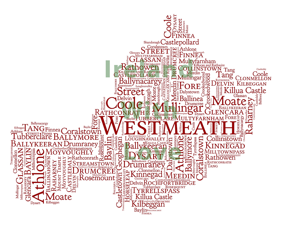 Thumbnail: Westmeath County Towns Irish Themed Poster Irish Print What's Your Home Town