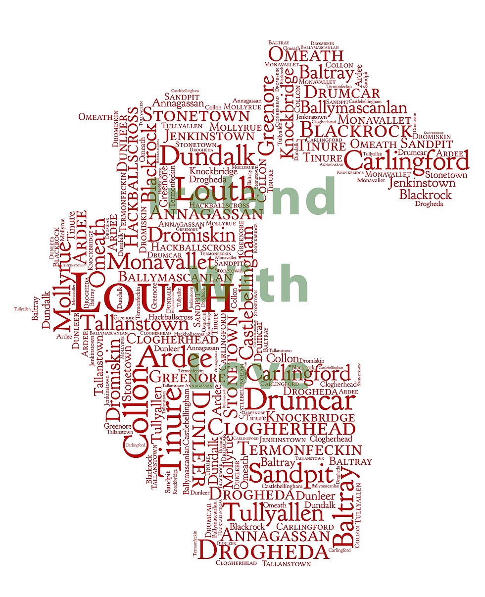 Thumbnail: Louth County Towns Irish Themed Poster Irish Print What's Your Home Town