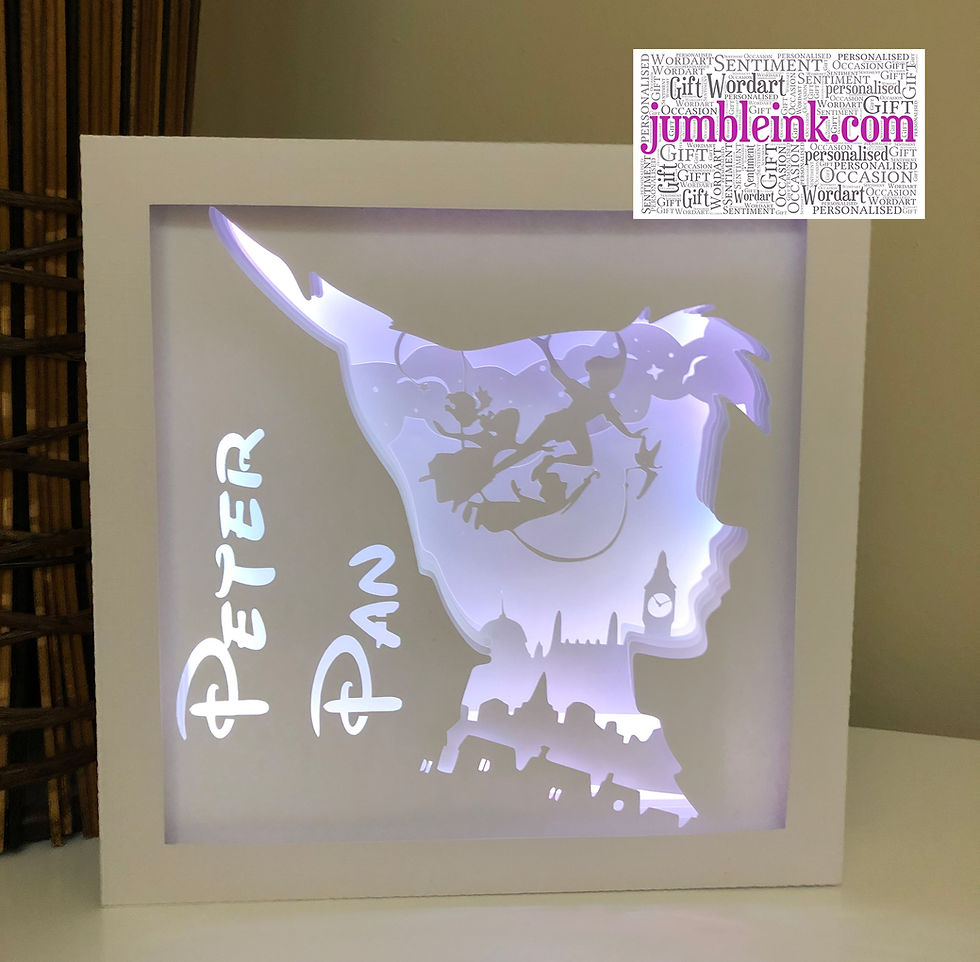 Thumbnail: €5.50 - Peter Pan - Square 3D Paper Cut Template Light Box SVG