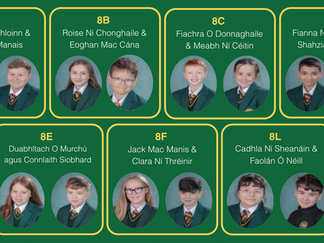 Is cúis lúchair dúinn na daltaí seo a leanas a chur in aithne daoibh. Seo chugaibh,