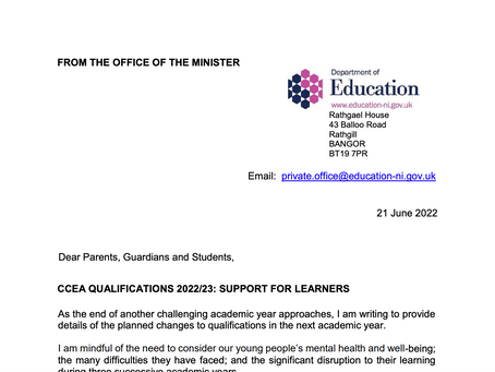 Letter to Parents- 2022/23 Support for Students