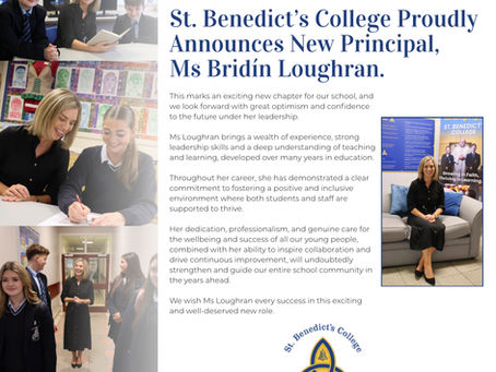 Appointment of Principal- Ms B Loughran