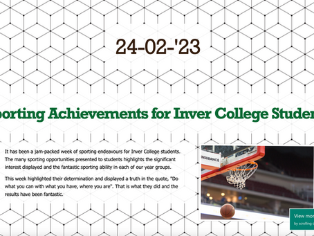 Inver College Newsletter: 24-02-'23