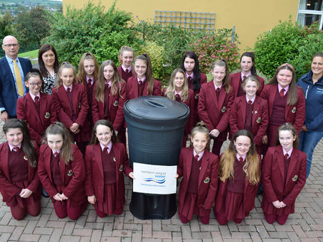 St Mary’s Receive Waterbutt from NI Water