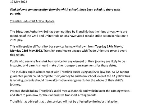 Translink Industrial Action