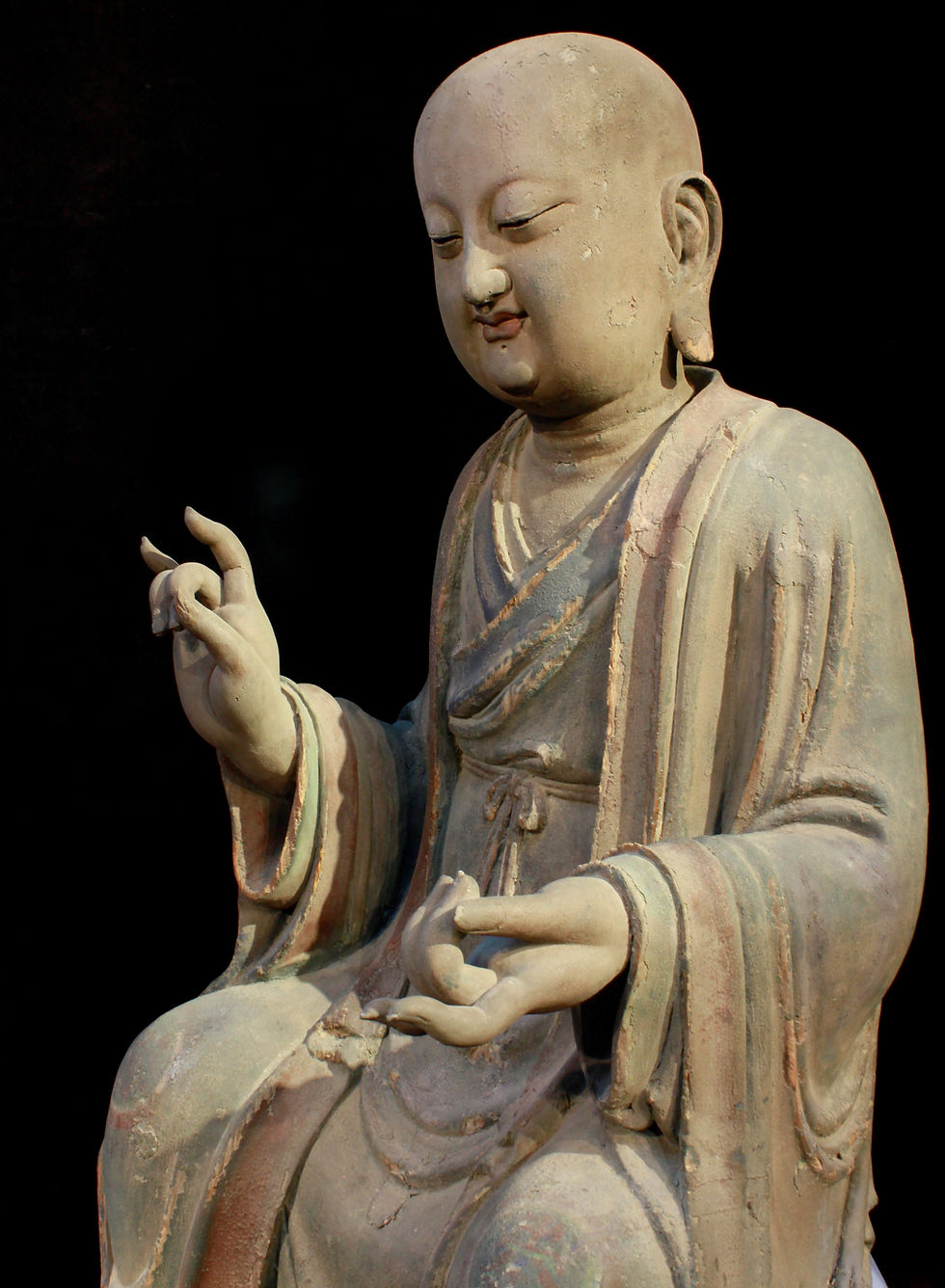 縮圖：唐代 香樟木雕地藏菩薩坐像