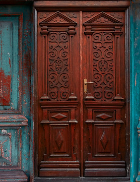 blue ancient-shabby-blue-and-brown-doors-collage-abandoned-aging-ancient-antique-architect