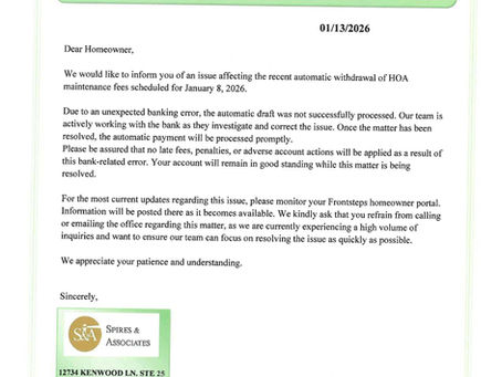 January COA Payment Processing Delay