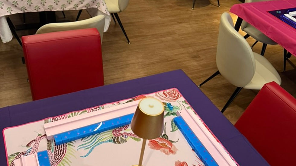 Mahjong party setup with Missy Mahjong.