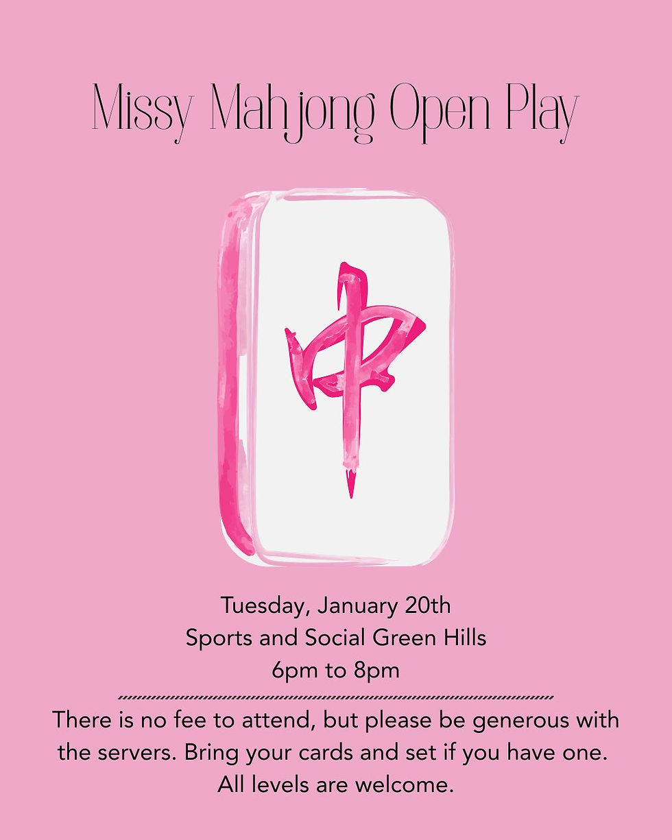 Play mahjong in Nashville with Missy Mahjong