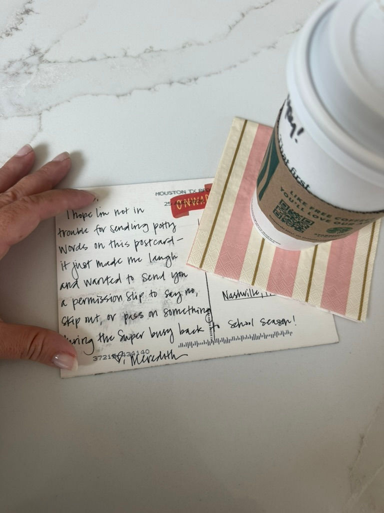 A postcard from a friend.