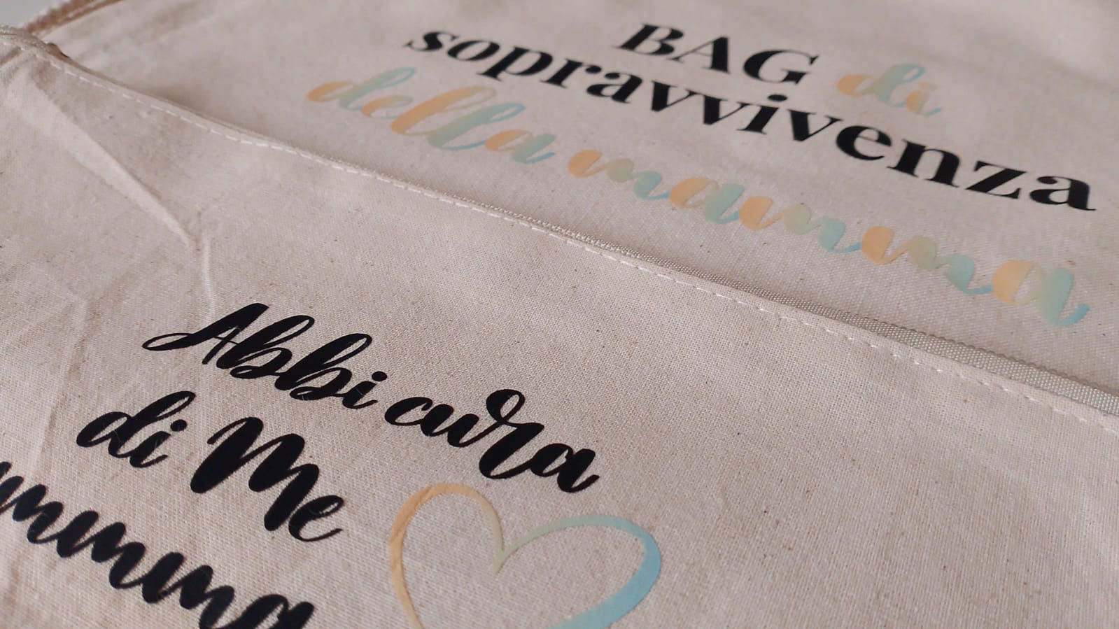 BAG MAMMA+BEAUTY IN COTONE (giallo/verde/azzurro)