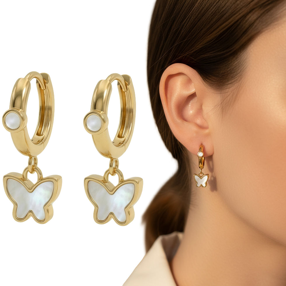 18K Gold Plated Mother of Pearl Earrings: Daily Wear