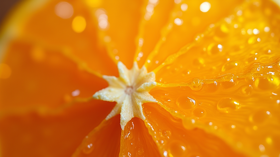 Close-up de frasco de óleo essencial de laranja com gotas
