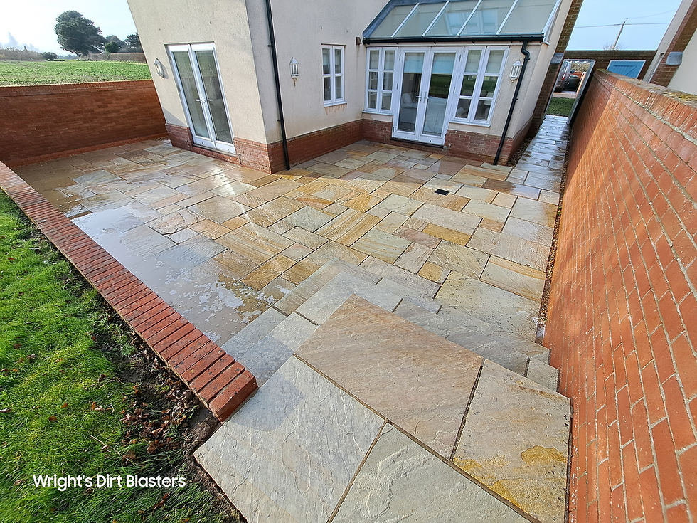 Patio clean after Wrights Dirt Blasters finished the prosess