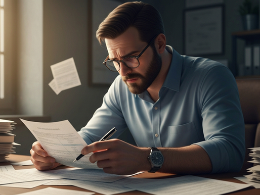 Taxpayer reading notice received from the IRS