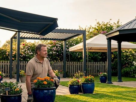 Homeowner compares four garden shade structures