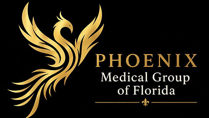 Phoenix Medical Group of Florida logo providing primary care, medical weight loss, hormone replacement therapy, and telehealth in Pace, Florida.
