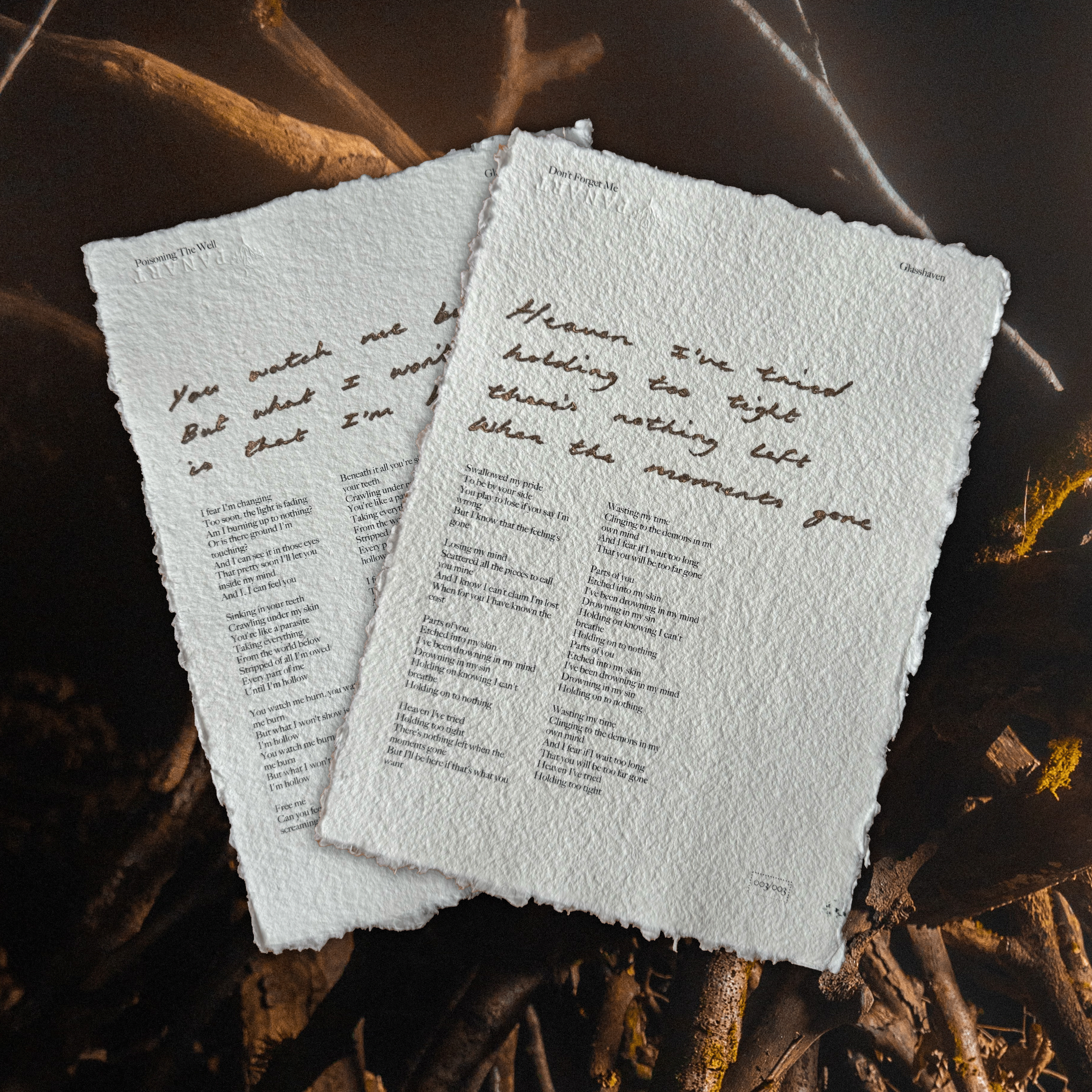Handwritten Lyric Sheet