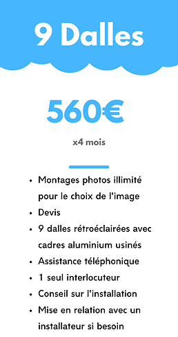 Montages photos illimité pour le choix de l'image Devis 4 dalles rétroéclairées avec cadre