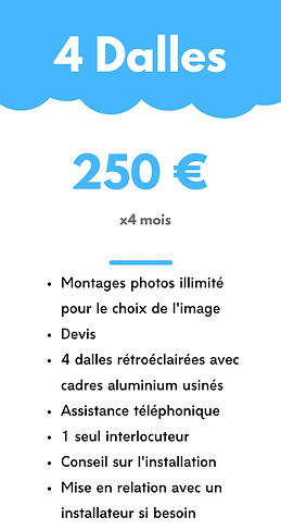 Montages photos illimité pour le choix de l'image Devis 4 dalles rétroéclairées avec cadre