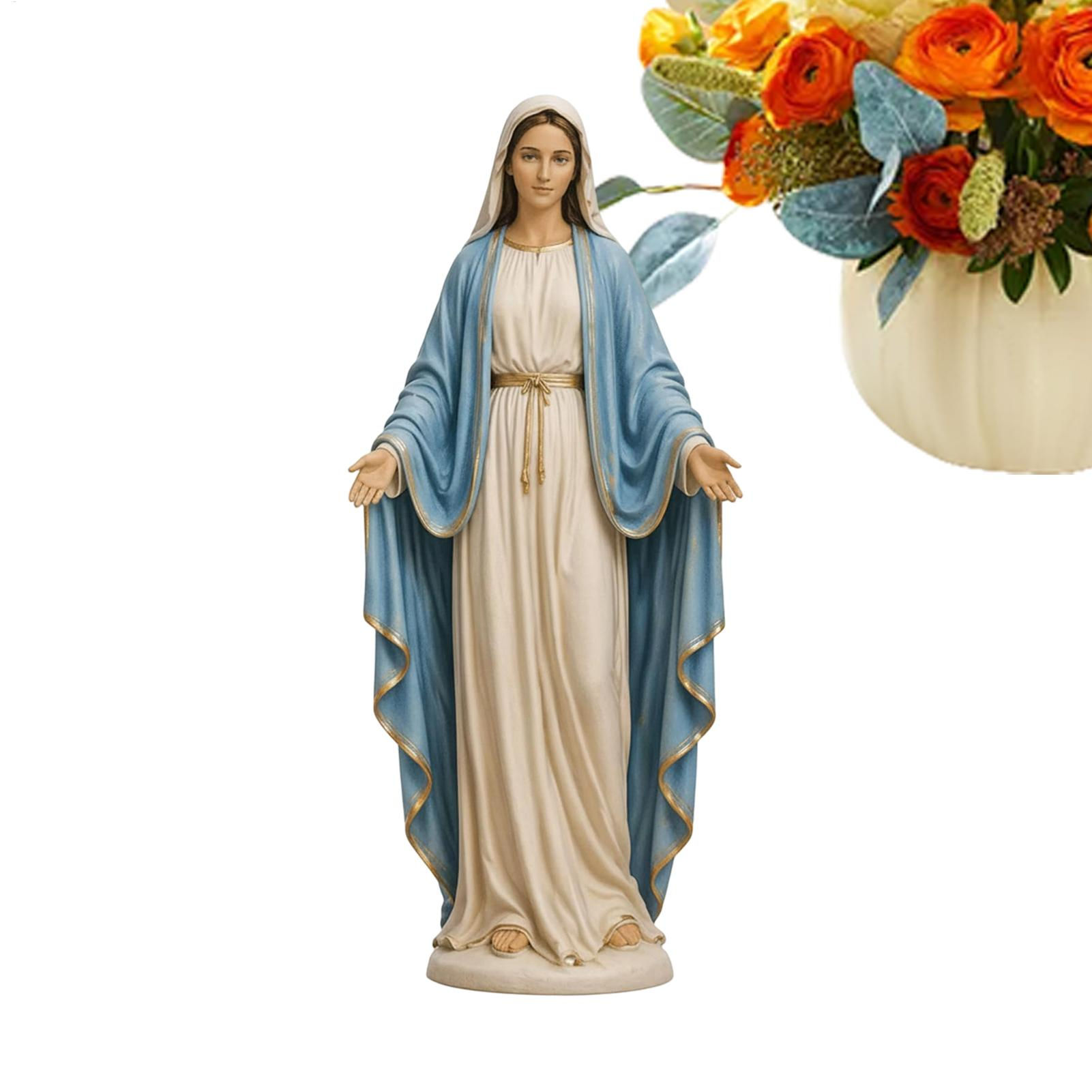 Estátua colecionável de resina da Virgem Maria, imagem religiosa icônica