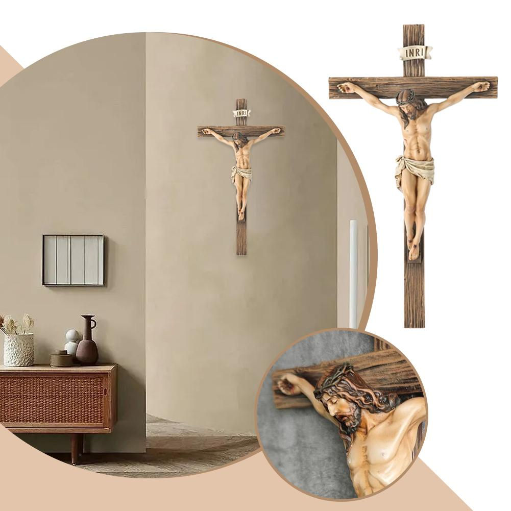 Cruz de Páscoa em Resina para Decoração de Casa, Escritório ou Mesa - Decoração 