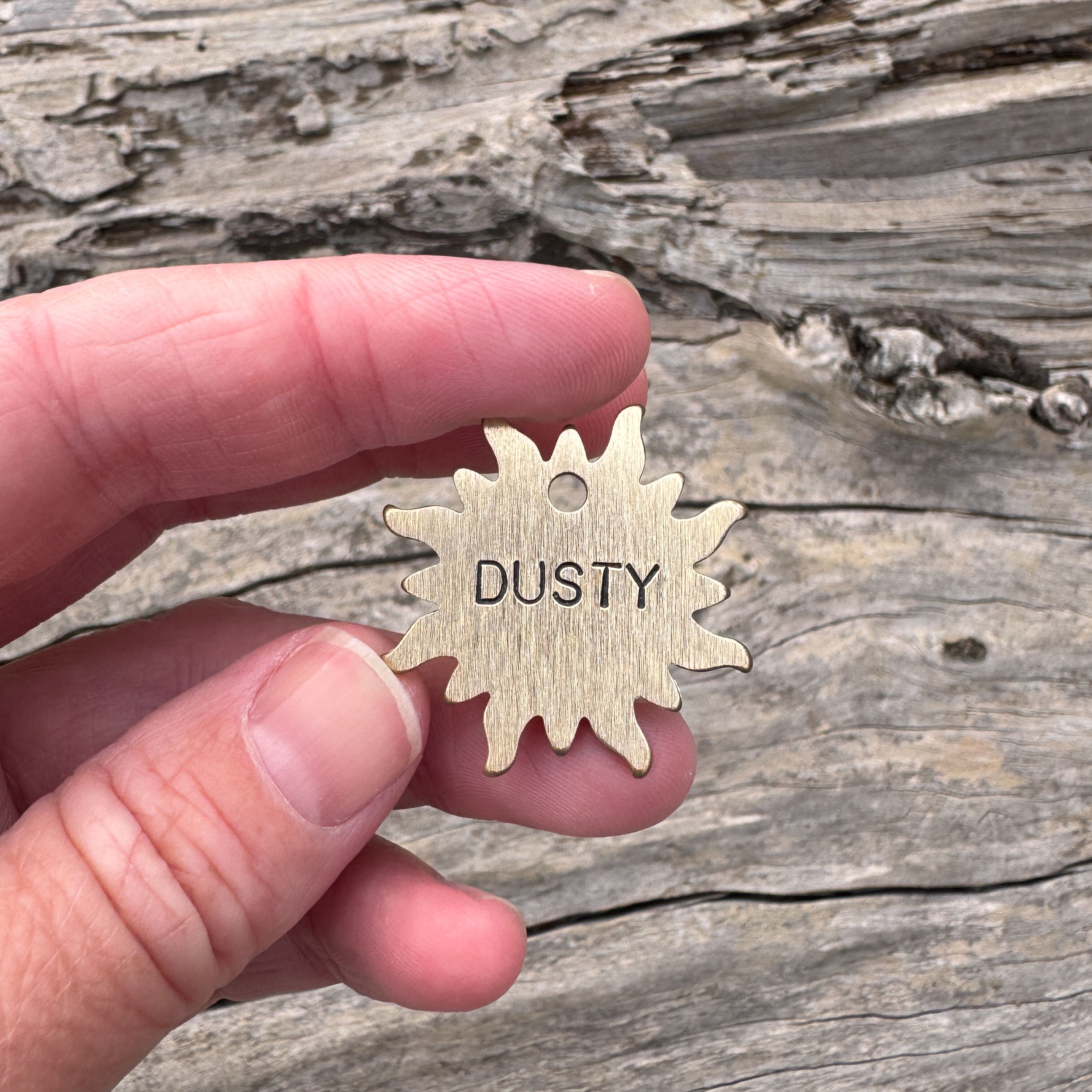 Celestial Sun Hand-Stamped Tag