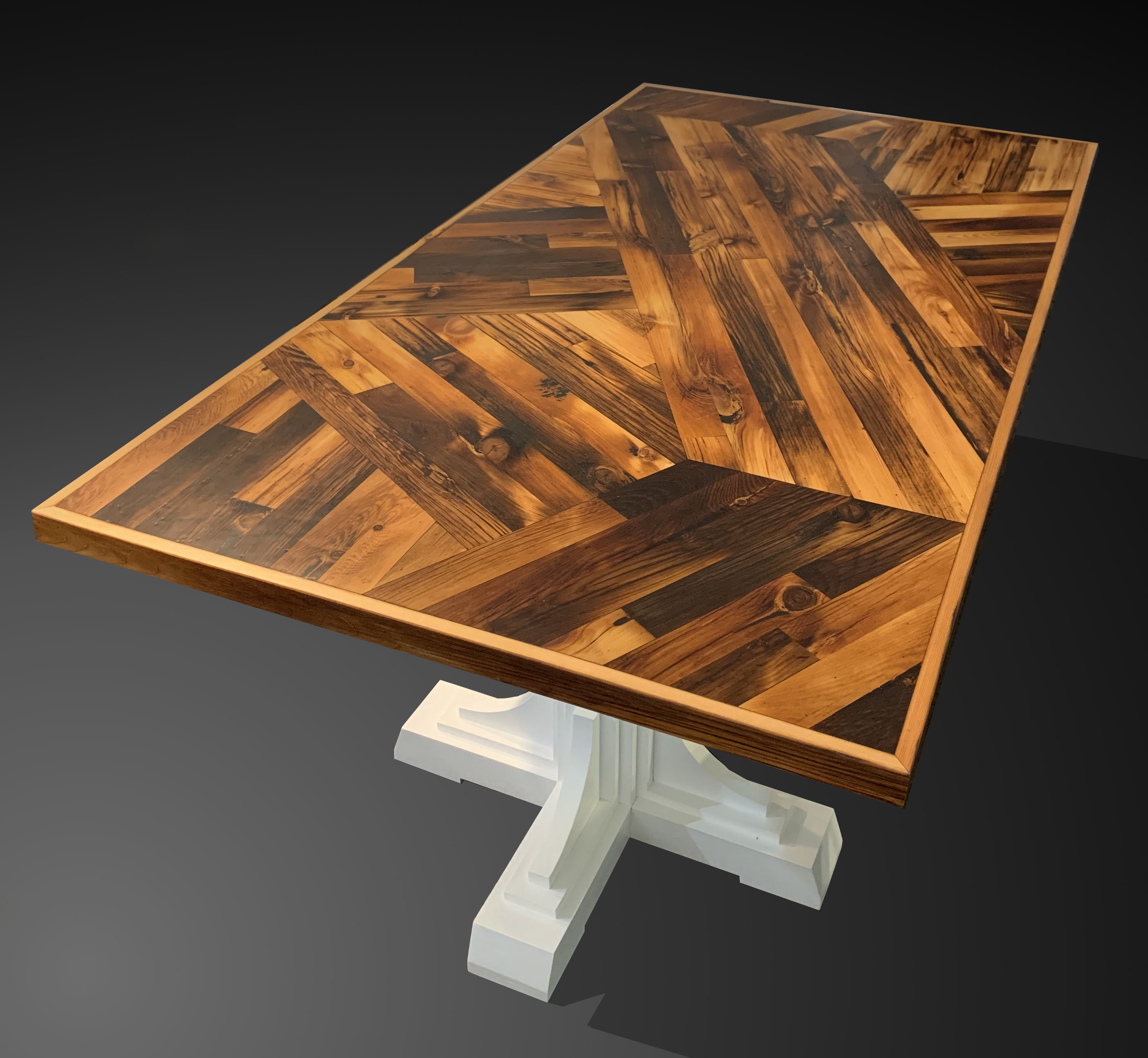 Scissor -Tail Dining Table with French Country Base