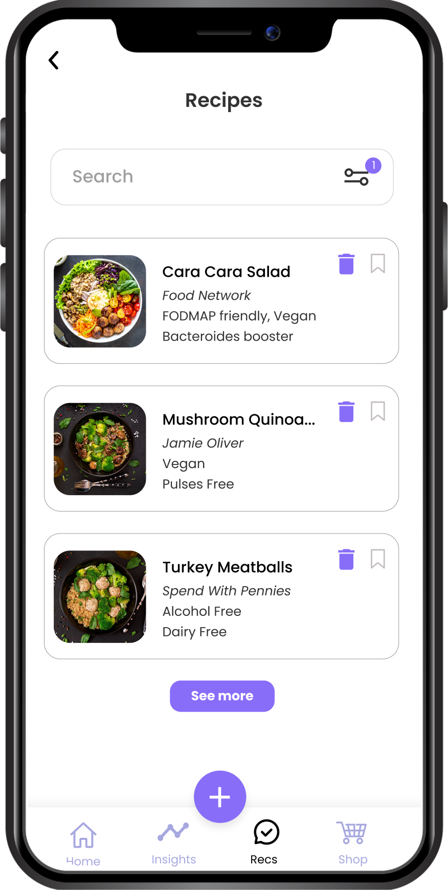 The Injoy recipe section