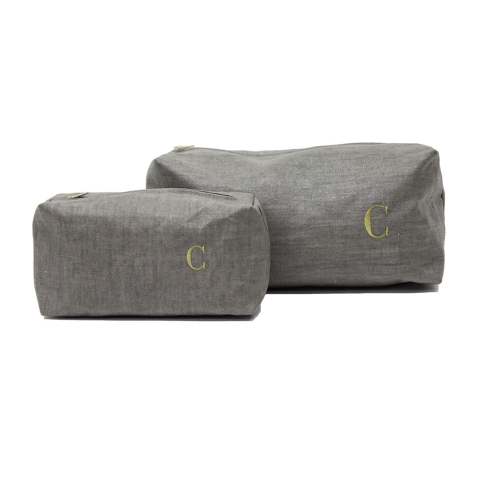 Beauty case personalizzati con iniziale lino talpa