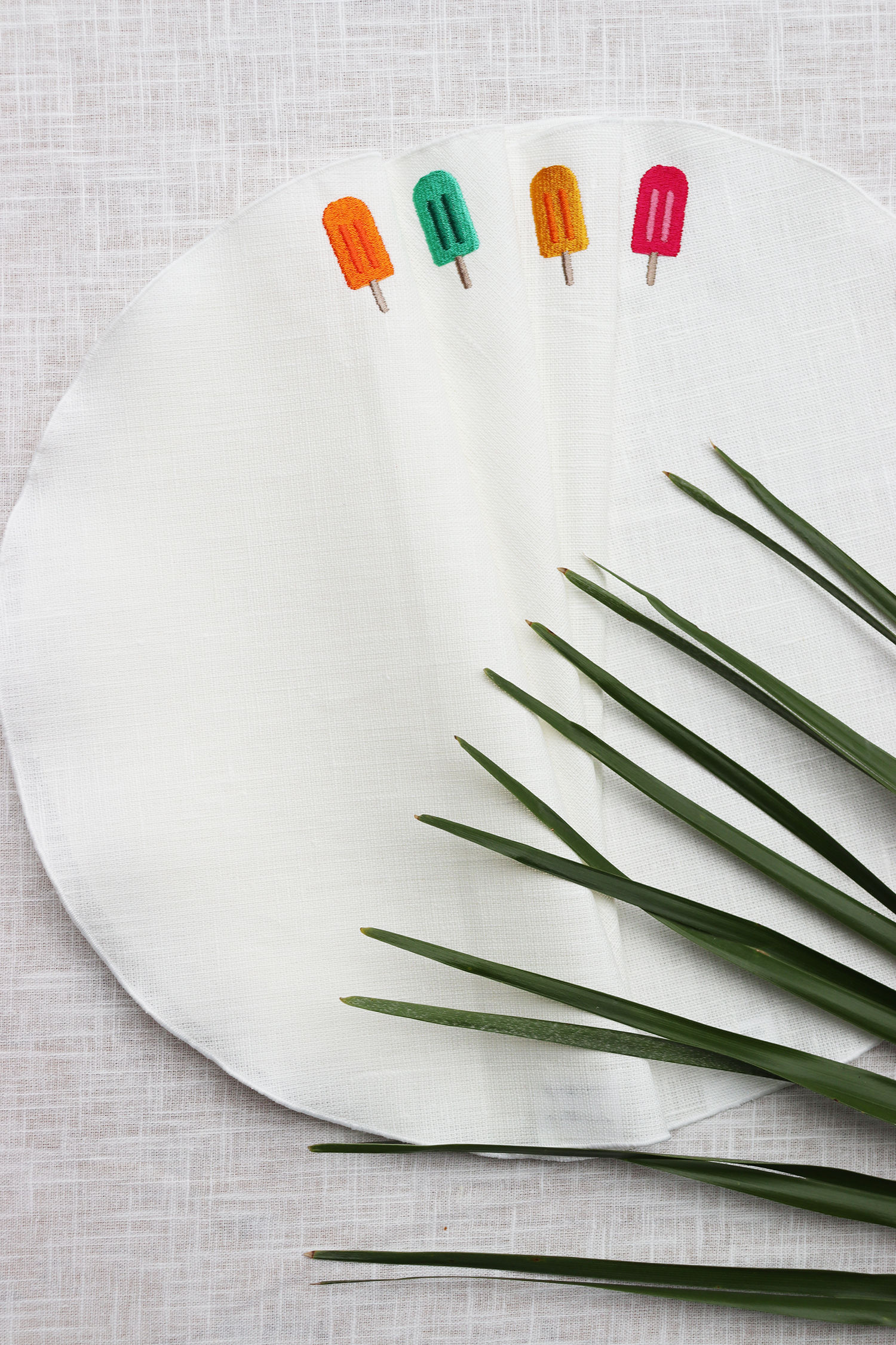 Tovaglietta rotonda lino antimacchia | Set 4 pezzi | GHIACCIOLI