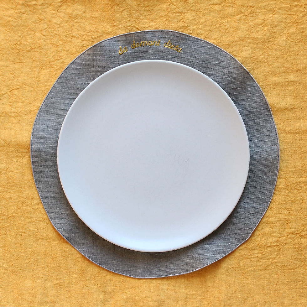 Miniatura: sottopiatto antimacchia lino ricamato