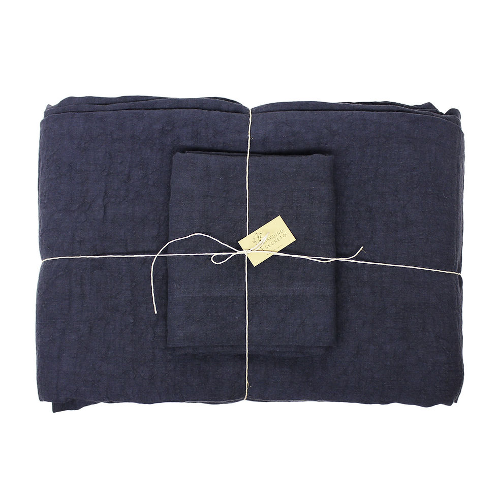 Miniatura: | Parure lenzuola BASIC | Lino no stiro Blu