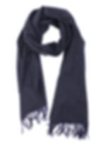 Sciarpa nera cashmere con frange made in italy