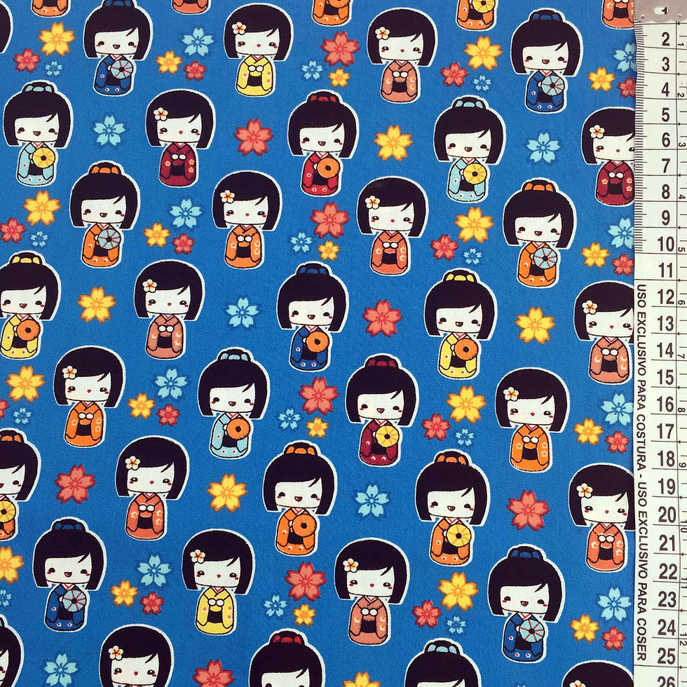 Kokeshi (fundo azul)