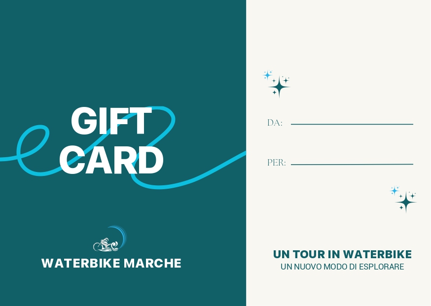 Esempio della gift card Waterbike Marche — un tour in waterbike