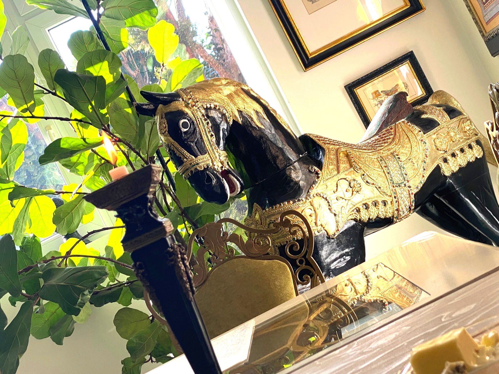 Pferd Holzstatue XXL