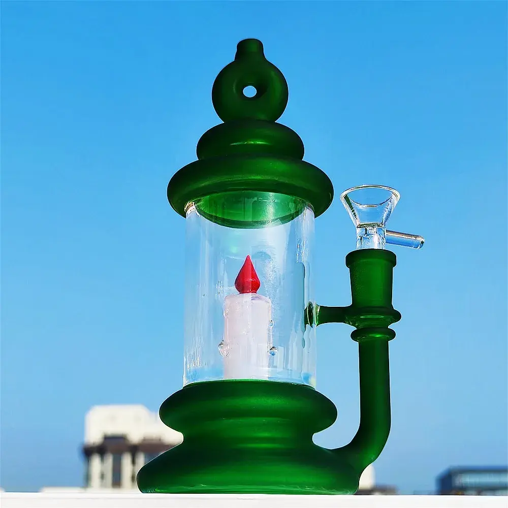 8 Inch Pink Lamp Style Glass Water Pipe