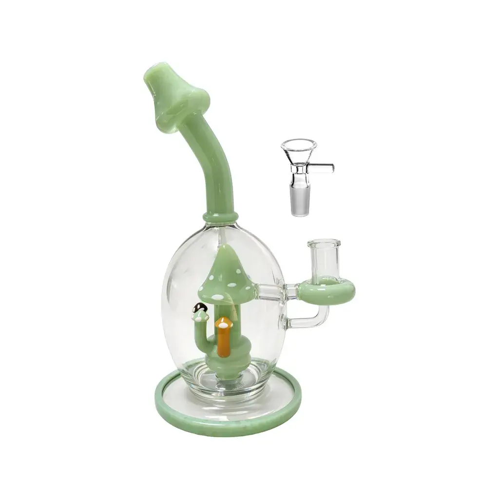 Green Mushroom Proctor Silex Glass Mushroom Percolator Glass Water Pipe