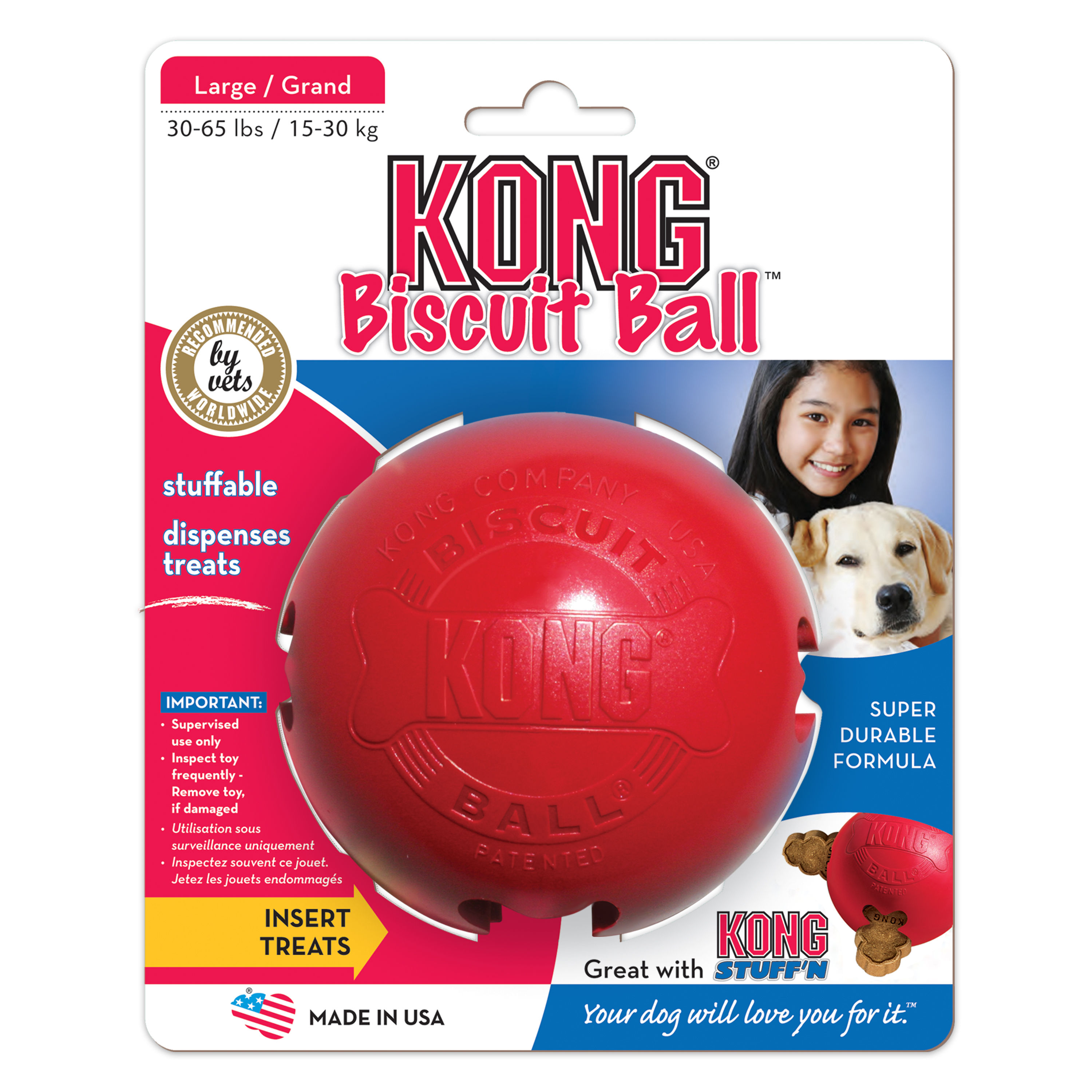KONG Classic 紅球漏食狗玩具 up to 30-65lbs / 13-30kg