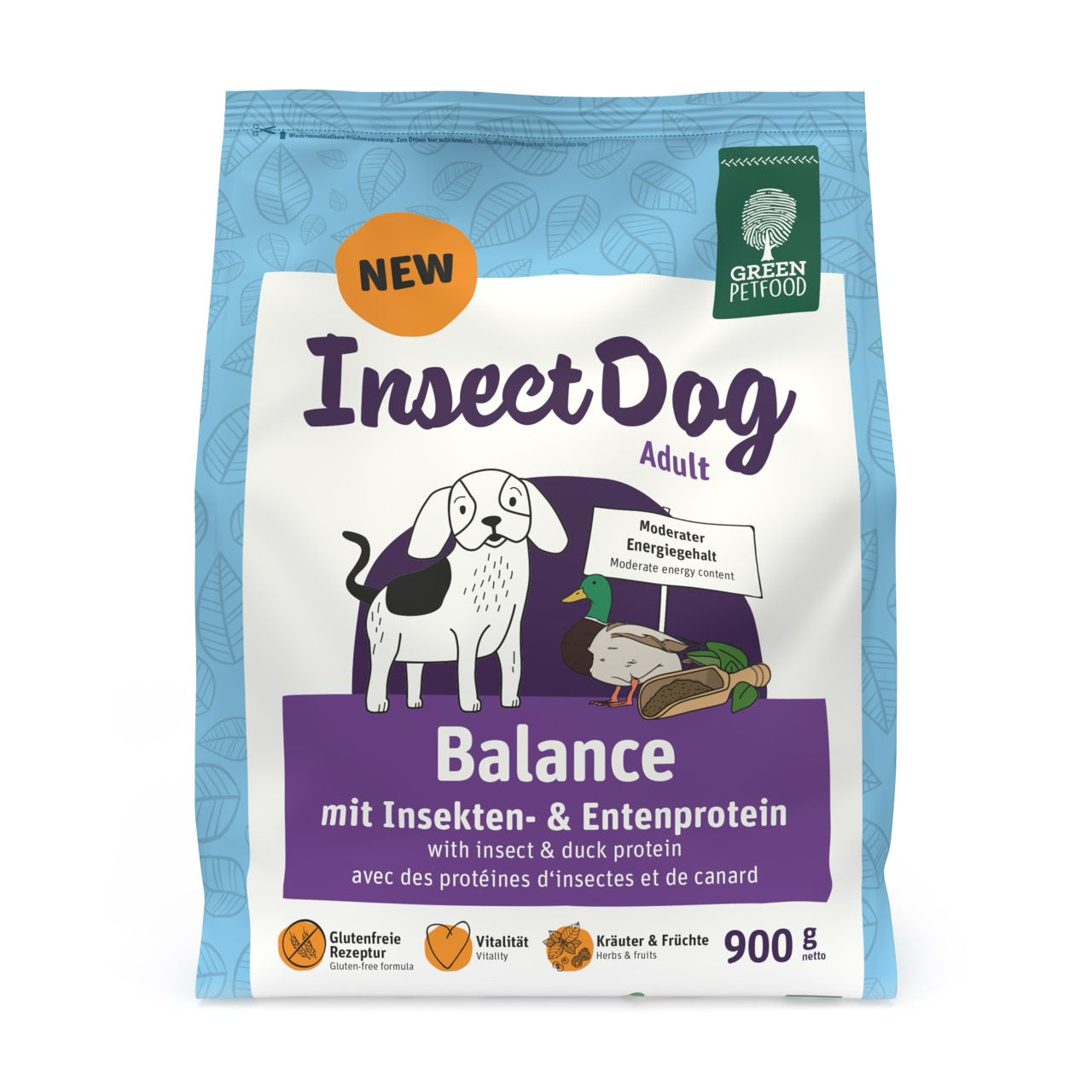 Green Pet Food InsectDog Balance體重管理/老犬防敏狗糧 (昆蟲+鴨肉蛋白) 900g x 5