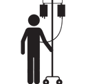 Person with medical IV clip art.