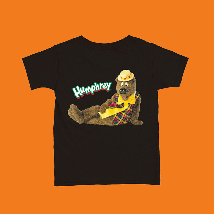 Thumbnail: Humphrey B. Bear - Kids Groovy Black Short Sleeve T-Shirt