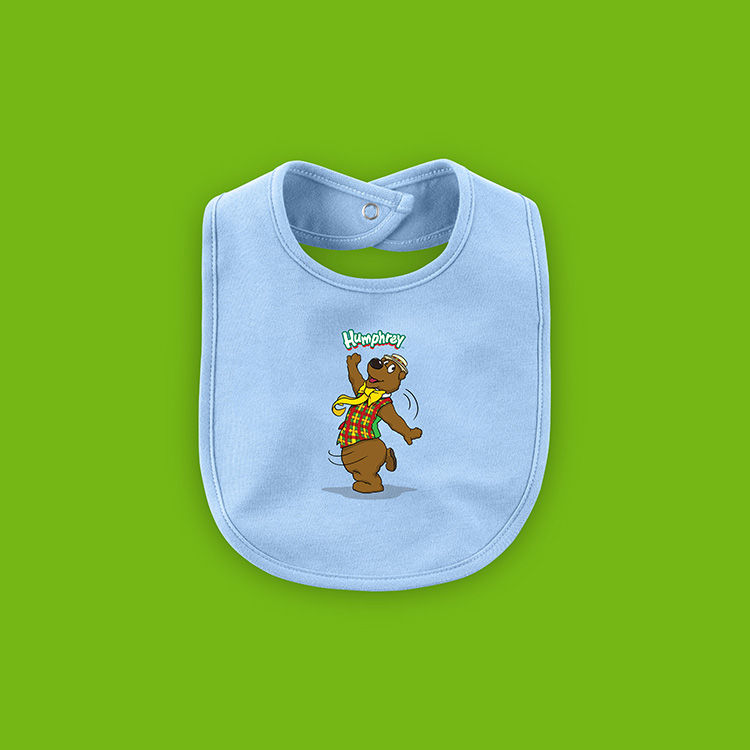 Thumbnail: Humphrey B. Bear - Fun Baby Bib Light Blue