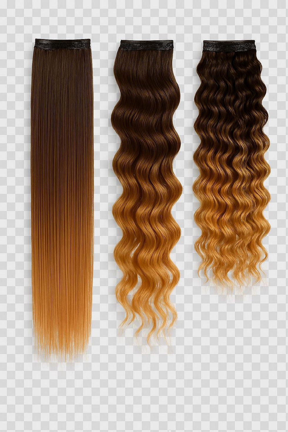 Thumbnail: 7 Piece | Ombre | Hair Extension & Volumizer | 100% Human Hair
