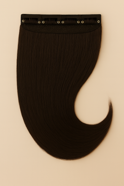 Thumbnail: 4 Piece | Dark Brown | Hair Extension & Volumizer | 100% Human Hair