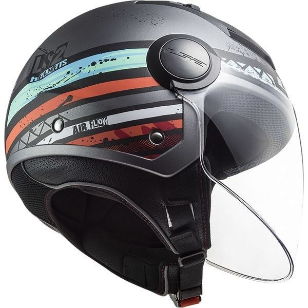 Küçük resim: LS2 AIRFLOW RONNIE MAT GRİ-MAVİ KASK