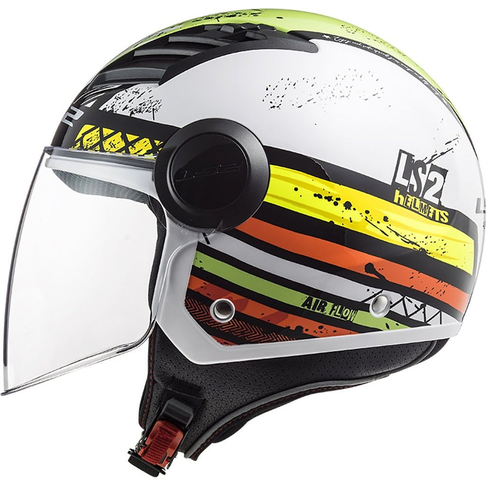 Küçük resim: LS2 AIRFLOW RONNIE BEYAZ-YEŞİL KASK